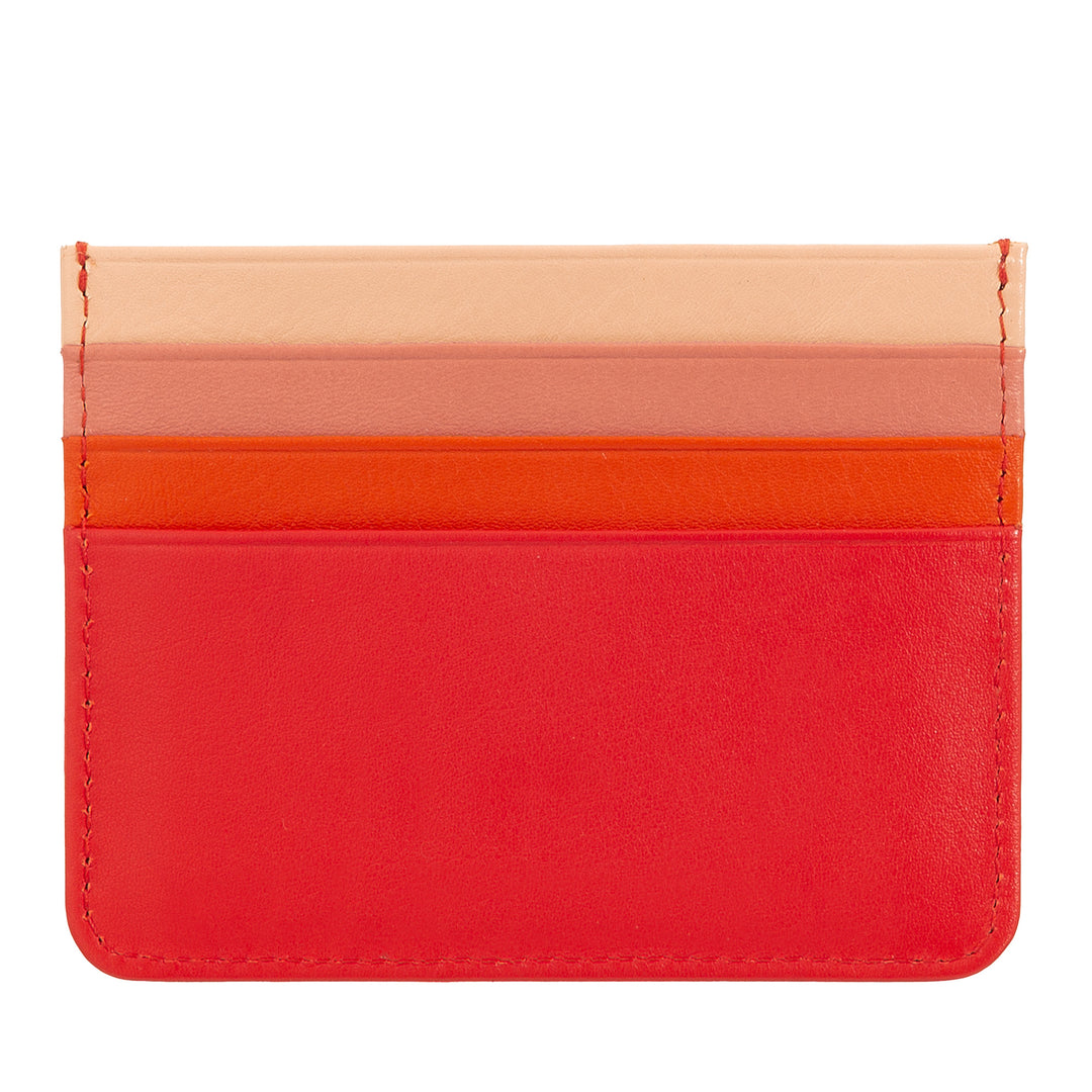 Colorful Nappa leather credit card holder with 6 pockets DUDU