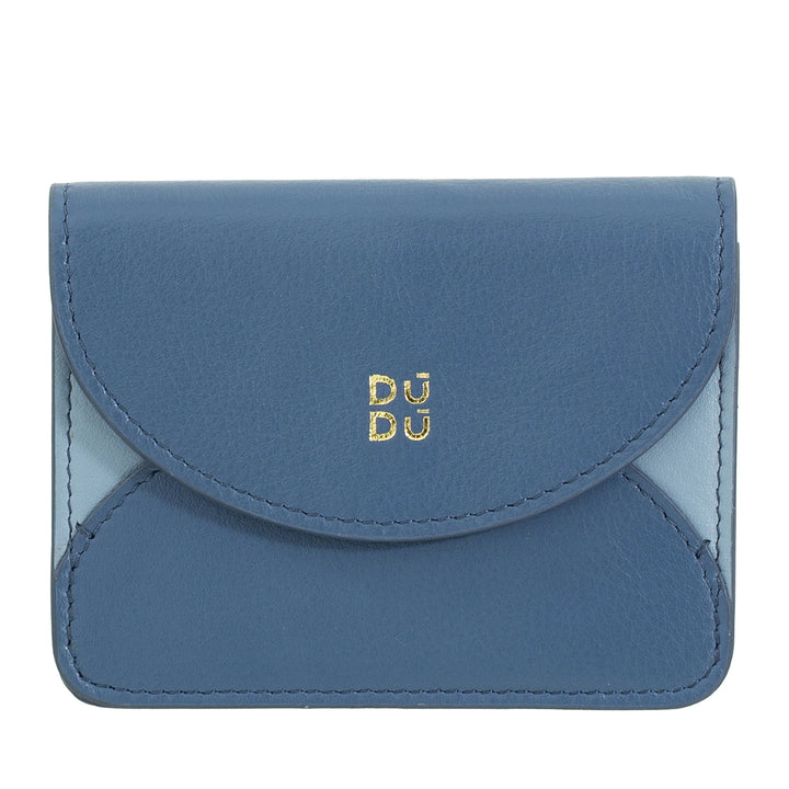 DUDU Porte-Cartes de Crédit Accordéon Compact en Cuir - Porte-Cartes Homme et Femme avec Plusieurs Compartiments, Fermeture à Boutons, Pratique pour Cartes et Documents