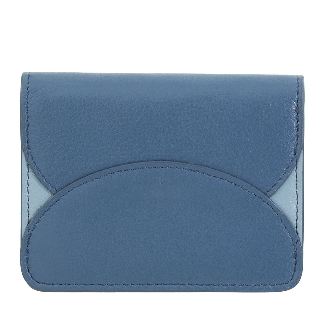 DUDU Porte-Cartes de Crédit Accordéon Compact en Cuir - Porte-Cartes Homme et Femme avec Plusieurs Compartiments, Fermeture à Boutons, Pratique pour Cartes et Documents