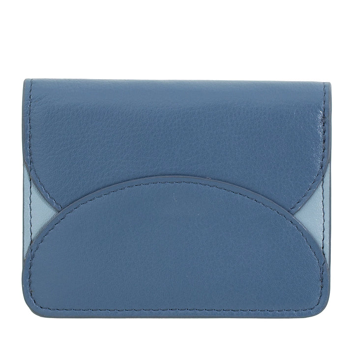 DUDU Porte-Cartes de Crédit Accordéon Compact en Cuir - Porte-Cartes Homme et Femme avec Plusieurs Compartiments, Fermeture à Boutons, Pratique pour Cartes et Documents