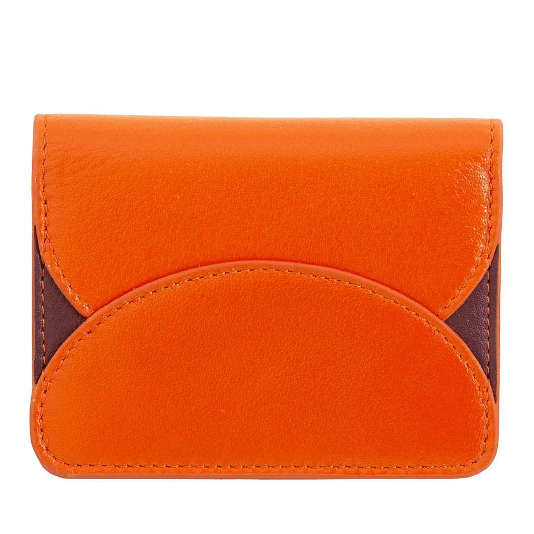 DUDU Porte-Cartes de Crédit Accordéon Compact en Cuir - Porte-Cartes Homme et Femme avec Plusieurs Compartiments, Fermeture à Boutons, Pratique pour Cartes et Documents