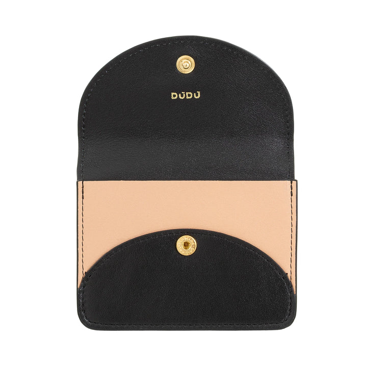 DUDU Compact Leather Accordion Credit Card Holder - Men&