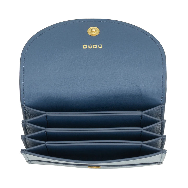 DUDU Porte-Cartes de Crédit Accordéon Compact en Cuir - Porte-Cartes Homme et Femme avec Plusieurs Compartiments, Fermeture à Boutons, Pratique pour Cartes et Documents