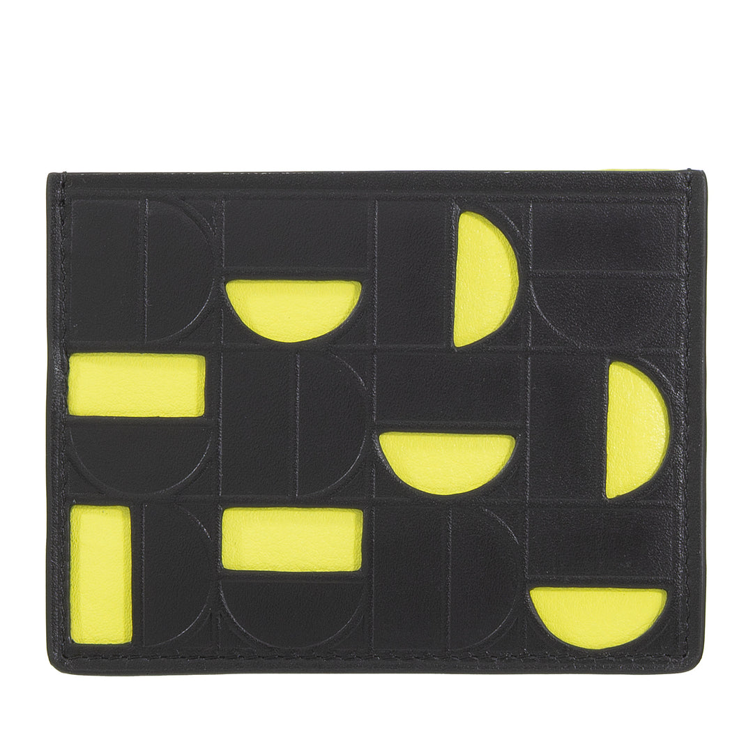 Porte-cartes de crédit DUDU pour hommes et femmes en cuir - Porte-cartes fin et fin au design moderne et géométrique, compact et élégant