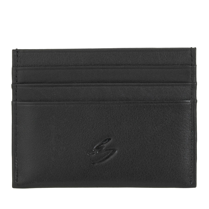 Nuvola Pelle Slim Porte-cartes de crédit pour homme et femme – Portefeuille de poche fin en cuir Nappa souple avec 6 emplacements pour cartes
