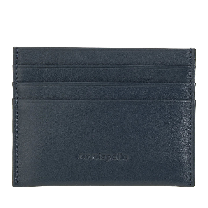 Nuvola Pelle Porta Carte di Credito Uomo Donna Slim - Portafoglio Sottile Tascabile in Morbida Pelle Nappa con 6 Slot Porta Tessere