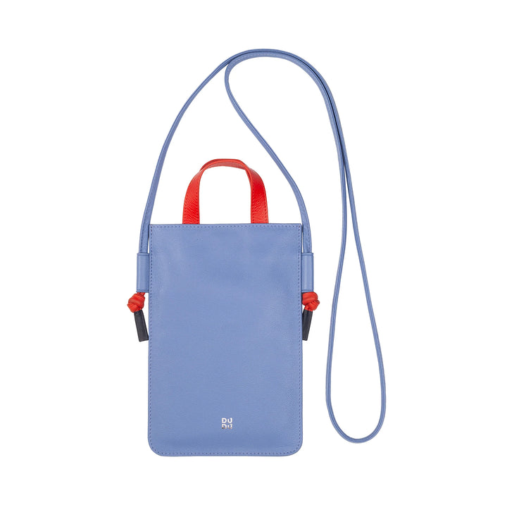 DUDU Genuine Leather Cell Phone Shoulder Bag, Elegant Shoulder Neck Smartphone Holder, Colorful Phone Pouch