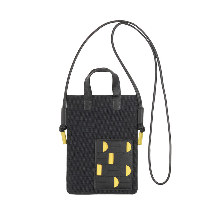 DUDU Porta Cellulare a Tracolla in Pelle e Tessuto – Borsa Piccola Uomo Donna con Tracolla Regolabile, Leggera e Moderna per Smartphone e Accessori