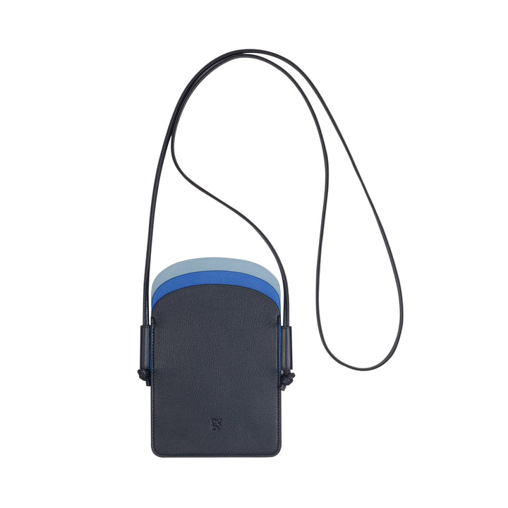 DUDU Damen-Handyhalter aus Leder um den Hals, doppelte Smartphone-Tasche, Kartenfach, verstellbarer Schultergurt