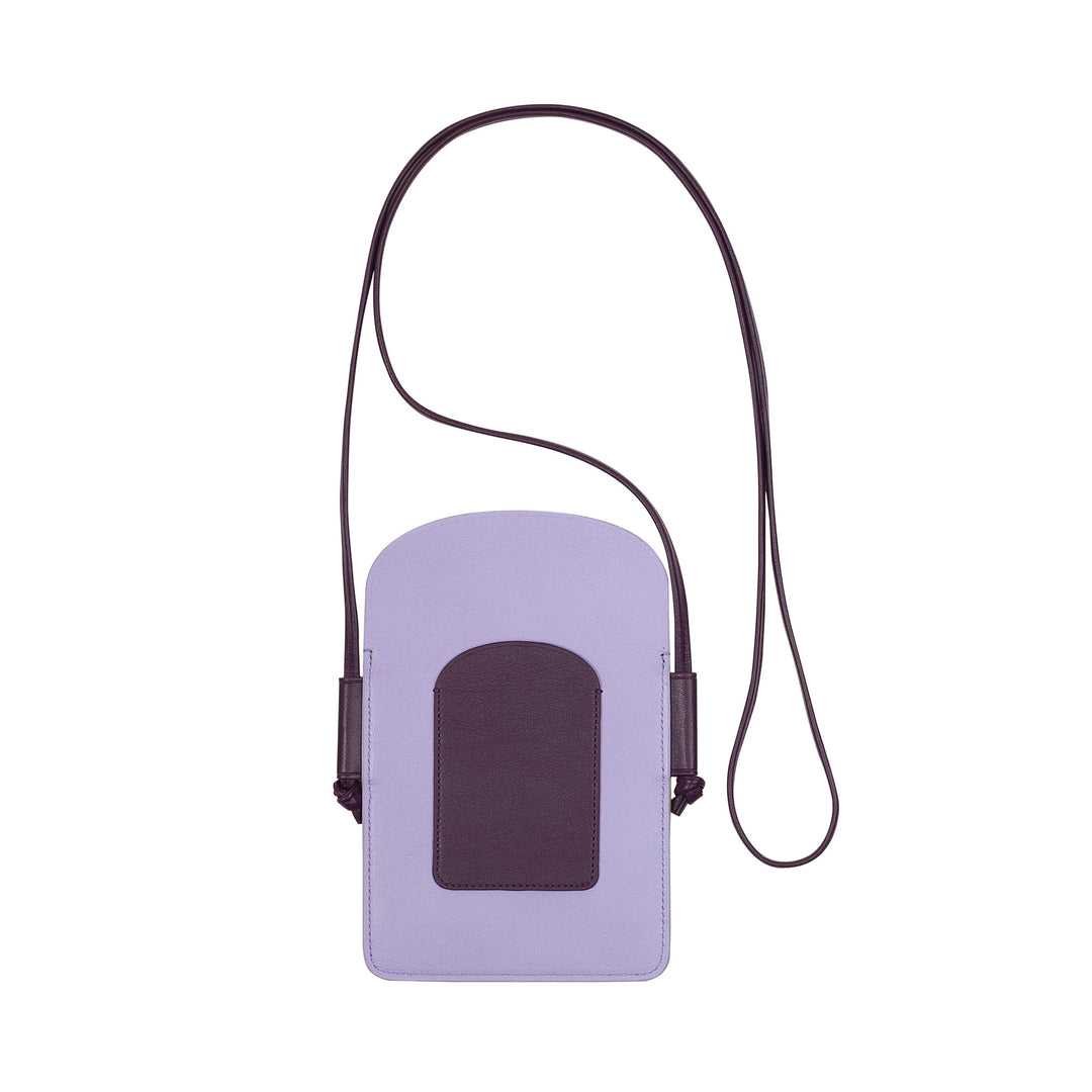 DUDU Damen-Handyhalter aus Leder um den Hals, doppelte Smartphone-Tasche, Kartenfach, verstellbarer Schultergurt