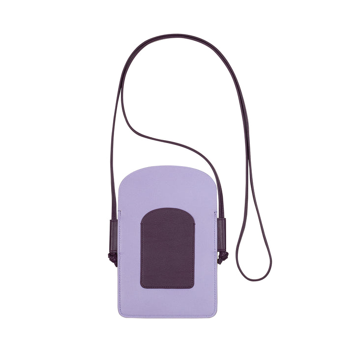 DUDU Damen-Handyhalter aus Leder um den Hals, doppelte Smartphone-Tasche, Kartenfach, verstellbarer Schultergurt
