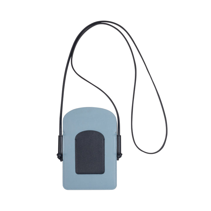 DUDU Damen-Handyhalter aus Leder um den Hals, doppelte Smartphone-Tasche, Kartenfach, verstellbarer Schultergurt