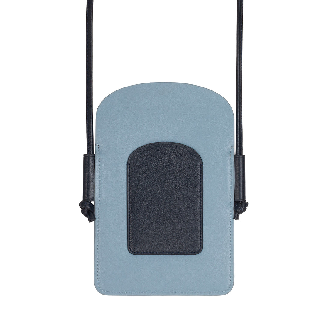 DUDU Damen-Handyhalter aus Leder um den Hals, doppelte Smartphone-Tasche, Kartenfach, verstellbarer Schultergurt
