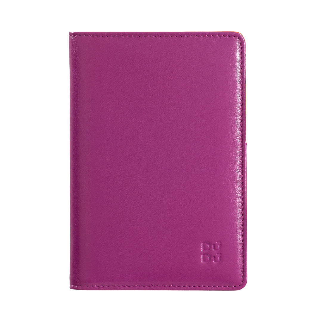 DUDU Multicolor RFID leather passport and credit card holder