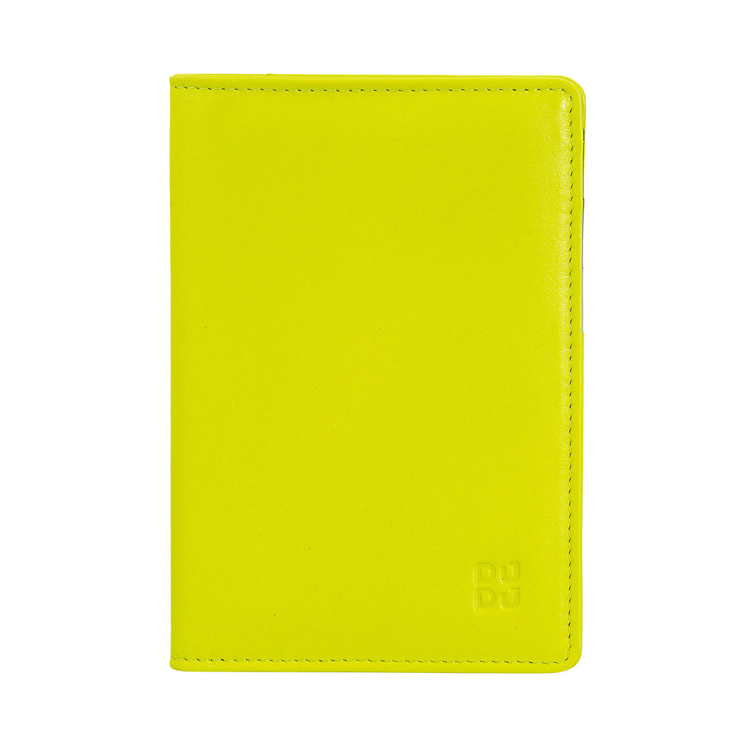 DUDU Mehrfarbiges RFID-Leder-Pass- und Kreditkartenetui