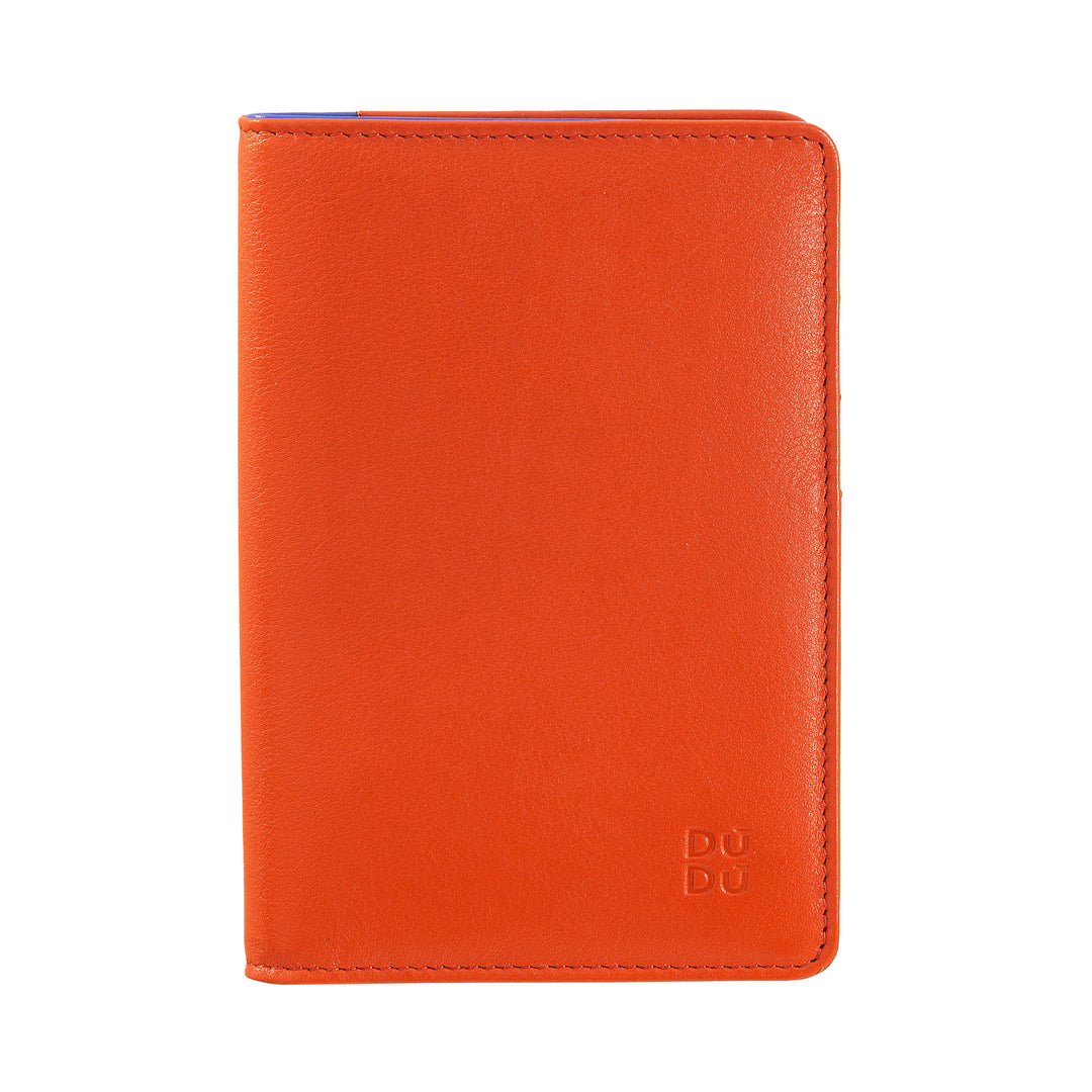 DUDU Multicolor RFID leather passport and credit card holder
