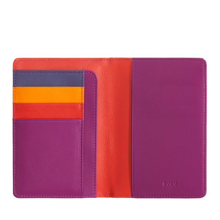 DUDU Multicolor RFID leather passport and credit card holder