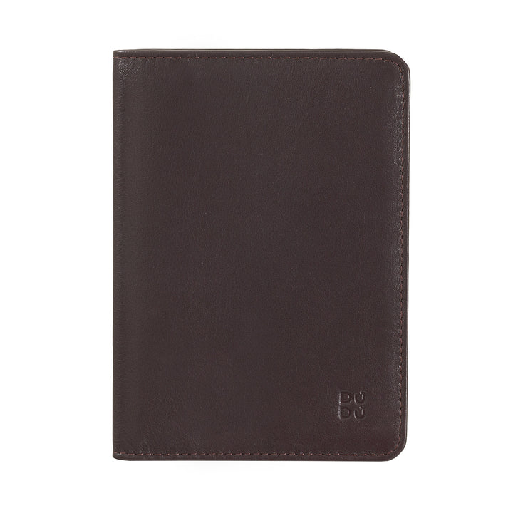 DUDU Travel Leather Passport Case with RFID Protection and Credit Card Holder