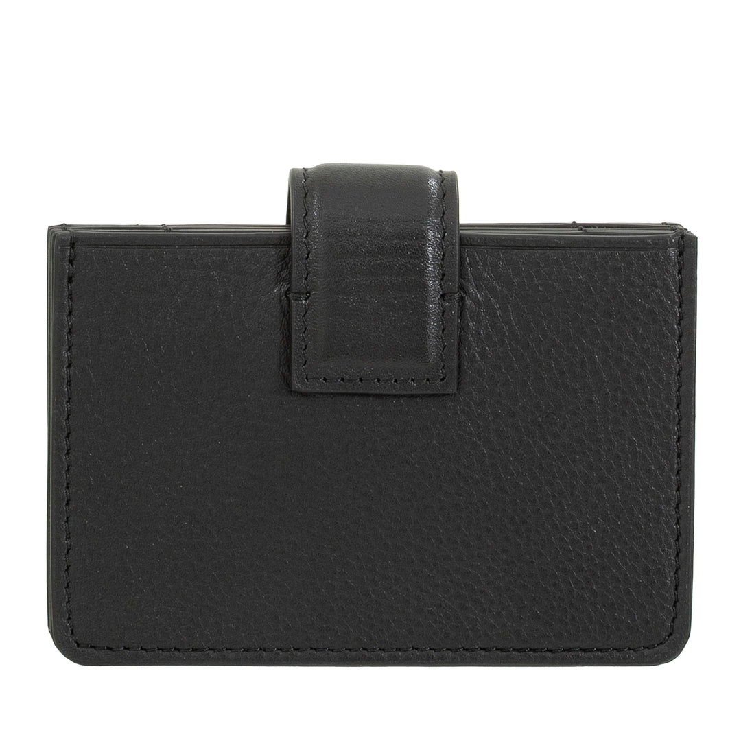DUDU Damen-Kartenetui aus Akkordeon-Leder – kompaktes Kreditkartenetui, mehrere Karten und Knopfverschluss – elegantes Kartenetui für die Tasche
