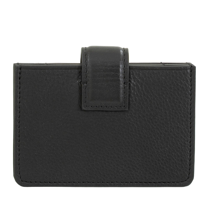 DUDU Damen-Kartenetui aus Akkordeon-Leder – kompaktes Kreditkartenetui, mehrere Karten und Knopfverschluss – elegantes Kartenetui für die Tasche