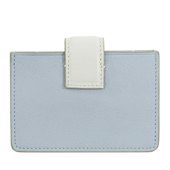 DUDU Porta Tessere Donna in Pelle a Fisarmonica - Porta Carte di Credito Compatto, Multi Carte e Chiusura con Bottone - Portacarte Elegante da Borsa