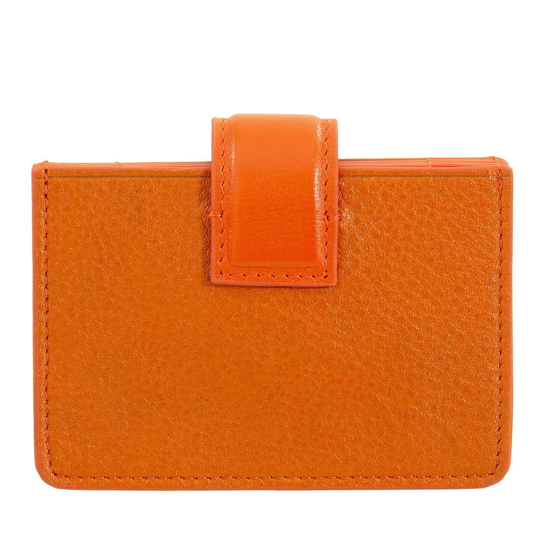 DUDU Damen-Kartenetui aus Akkordeon-Leder – kompaktes Kreditkartenetui, mehrere Karten und Knopfverschluss – elegantes Kartenetui für die Tasche