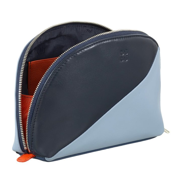 DUDU Make-up-Halter-Clutch aus Leder-Reisetasche mit mehrfarbigem Reißverschluss
