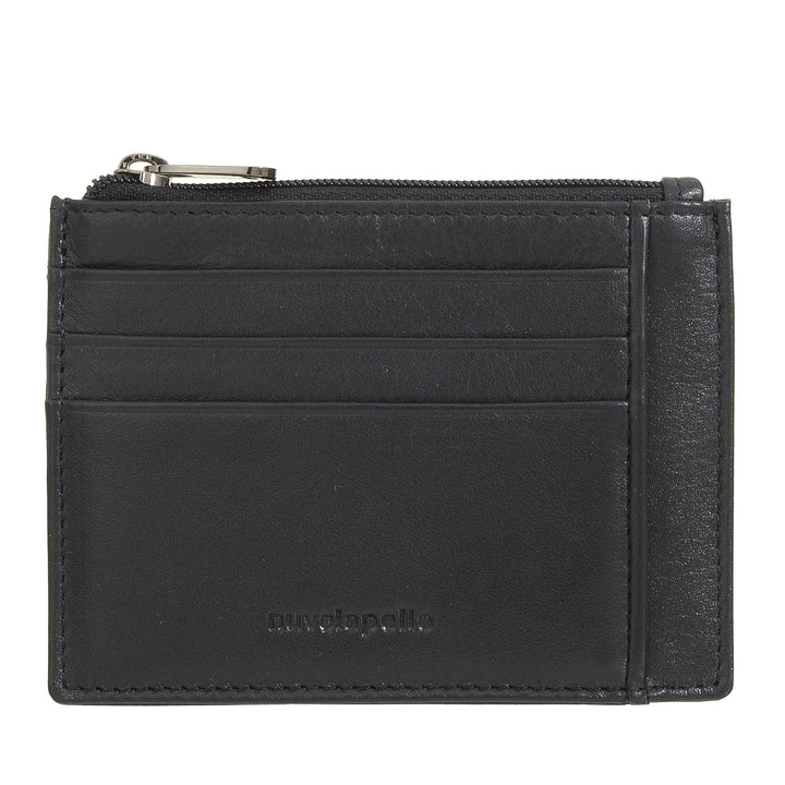 Nuvola Pelle Sleeve Wallet Pocket Kreditkartenetui aus Leder – Schlanke Herren-Geldbörse mit Reißverschluss