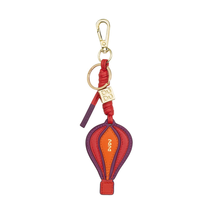DUDU Heißluftballon-Schlüsselanhänger aus Leder mit Karabiner – Schlüsselanhänger aus Leder für Schlüssel, Tasche oder Rucksack, originelles und farbenfrohes Accessoire