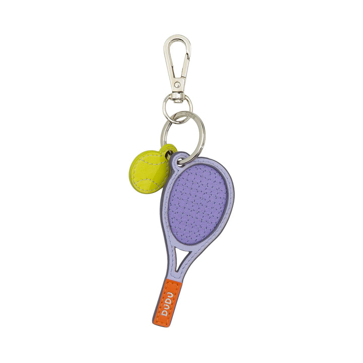 DUDU Portachiavi Racchetta da Tennis in Pelle con Moschettone – Charm Portachiavi Sportivo Tennis per Chiavi, Borsa o Zaino