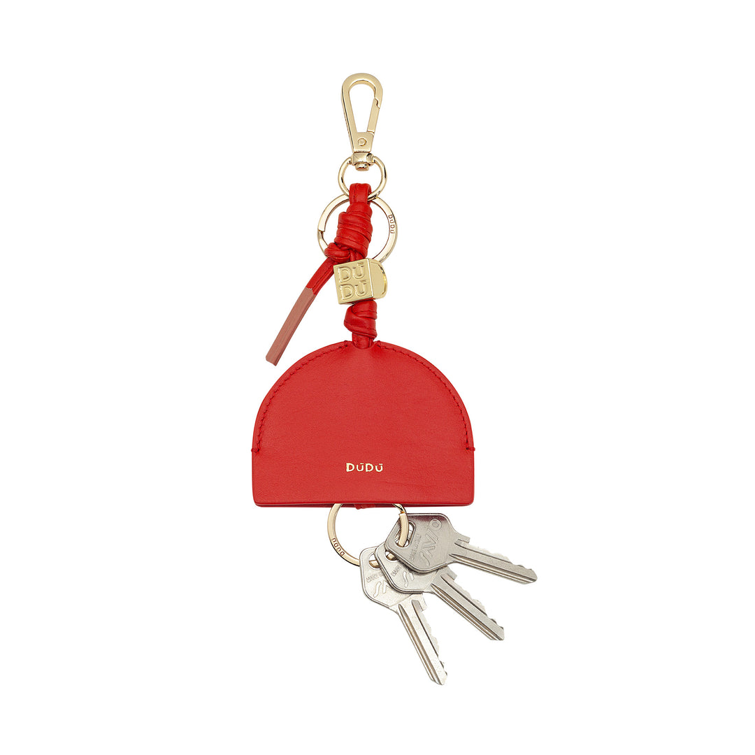 DUDU Porte-clés en cuir pour homme et femme, porte-clés avec mousqueton et 2 anneaux, idéal pour cadeaux