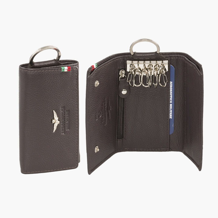 Aeronautica Militare Portachiavi in pelle con porta banconote e portaspicci AM108-MO