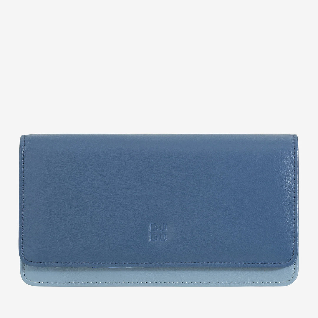 DUDU Große Damenbrieftasche aus mehrfarbigem, weichem Leder mit RFID-Beutel