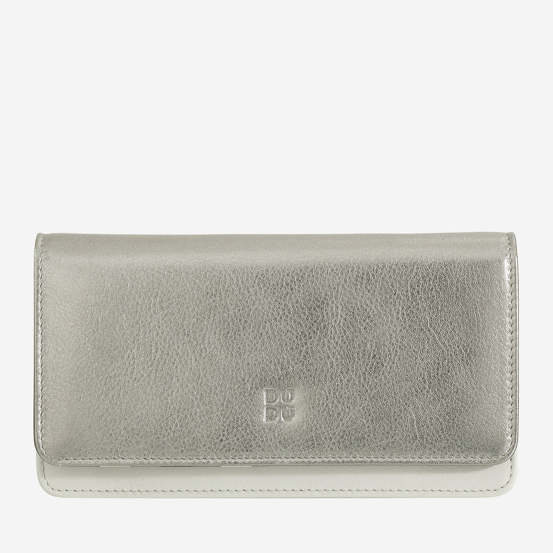 DUDU Große Damenbrieftasche aus mehrfarbigem, weichem Leder mit RFID-Beutel
