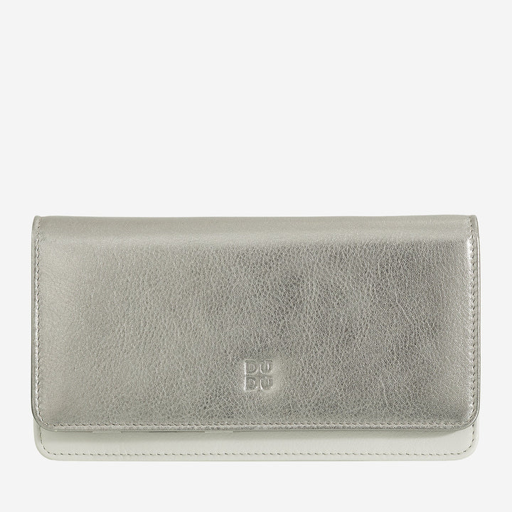 DUDU Große Damenbrieftasche aus mehrfarbigem, weichem Leder mit RFID-Beutel