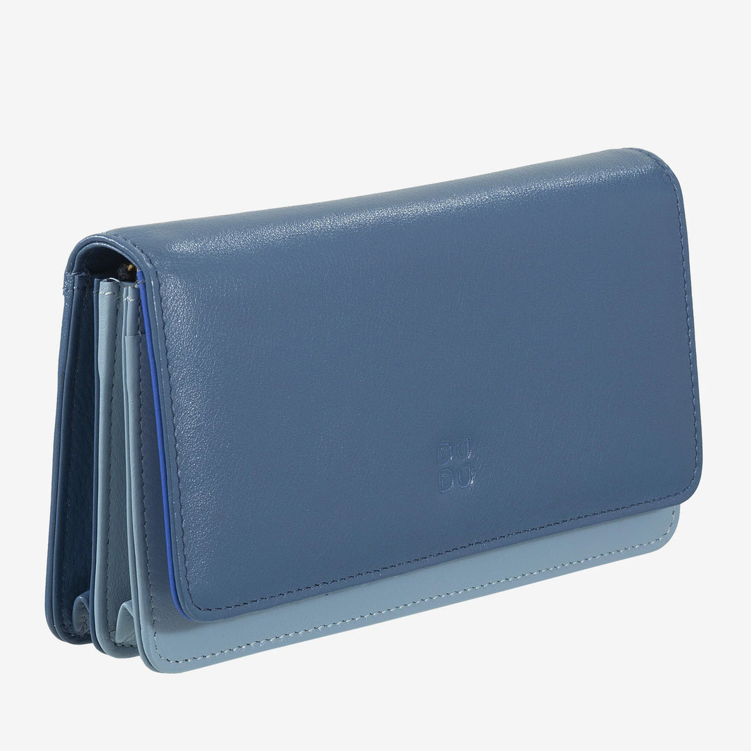 DUDU Große Damenbrieftasche aus mehrfarbigem, weichem Leder mit RFID-Beutel