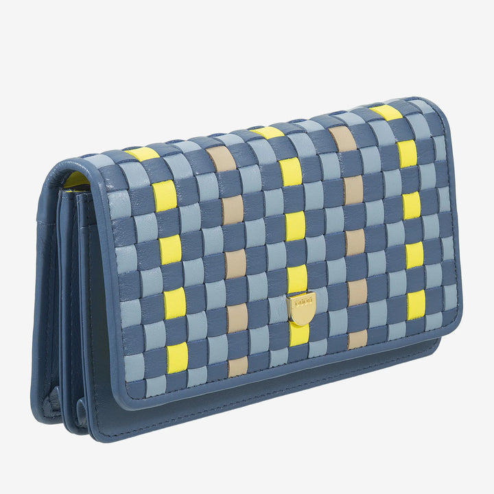 DUDU Portefeuille Tressé pour Femme en Cuir Véritable - Porte-Monnaie avec Fermeture Éclair, Porte-Cartes et Compartiments, Design Artisanal Élégant