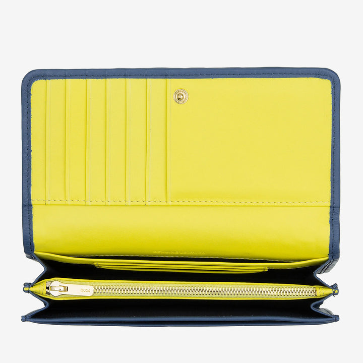DUDU Portefeuille Tressé pour Femme en Cuir Véritable - Porte-Monnaie avec Fermeture Éclair, Porte-Cartes et Compartiments, Design Artisanal Élégant