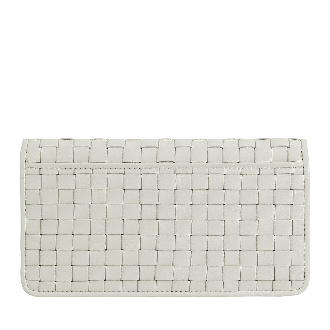 DUDU Portefeuille Tressé pour Femme en Cuir Véritable - Porte-Monnaie avec Fermeture Éclair, Porte-Cartes et Compartiments, Design Artisanal Élégant