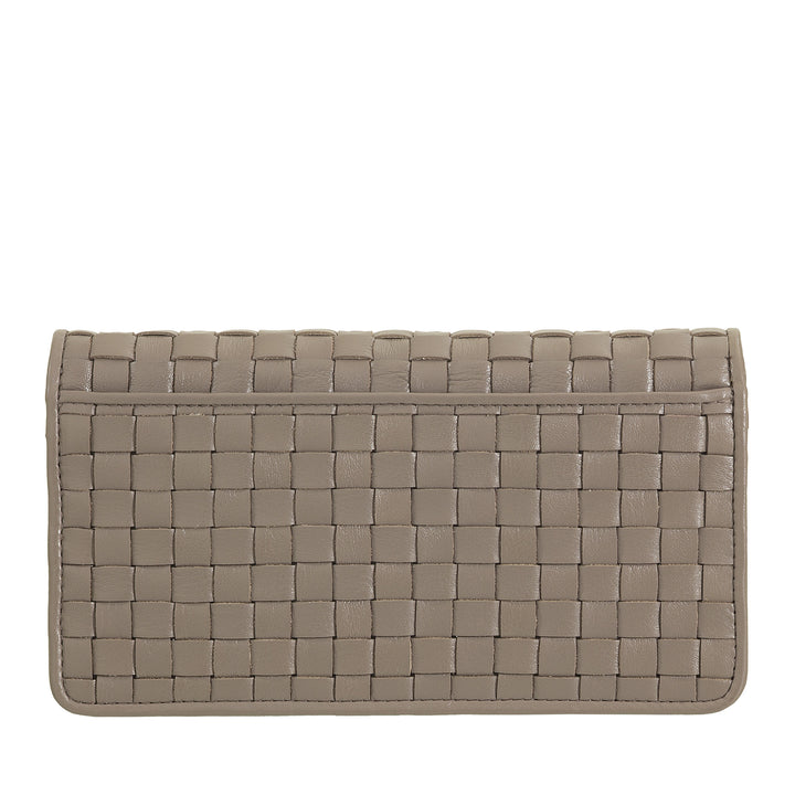 DUDU Portefeuille Tressé pour Femme en Cuir Véritable - Porte-Monnaie avec Fermeture Éclair, Porte-Cartes et Compartiments, Design Artisanal Élégant