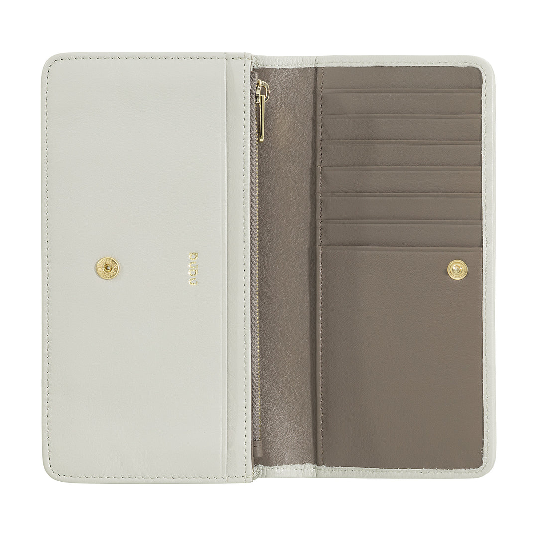 DUDU Portefeuille Tressé pour Femme en Cuir Véritable - Porte-Monnaie avec Fermeture Éclair, Porte-Cartes et Compartiments, Design Artisanal Élégant