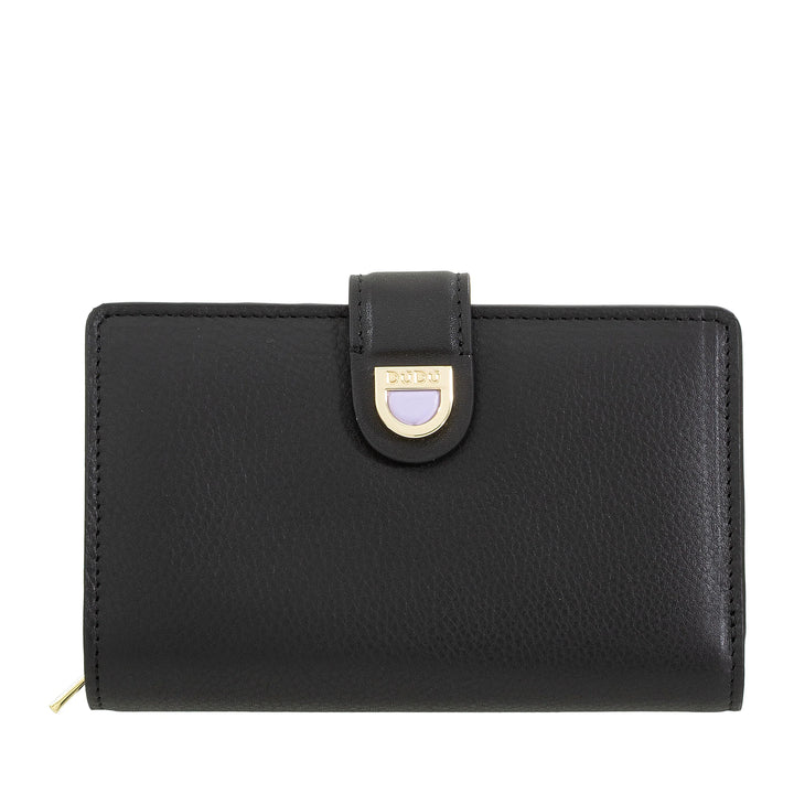 DUDU Damen-Geldbörse aus Leder mit Reißverschluss, Münzbörse und Kartenhalter – elegante und funktionale Damen-Geldbörsen für Karten, Geldscheine und Münzen