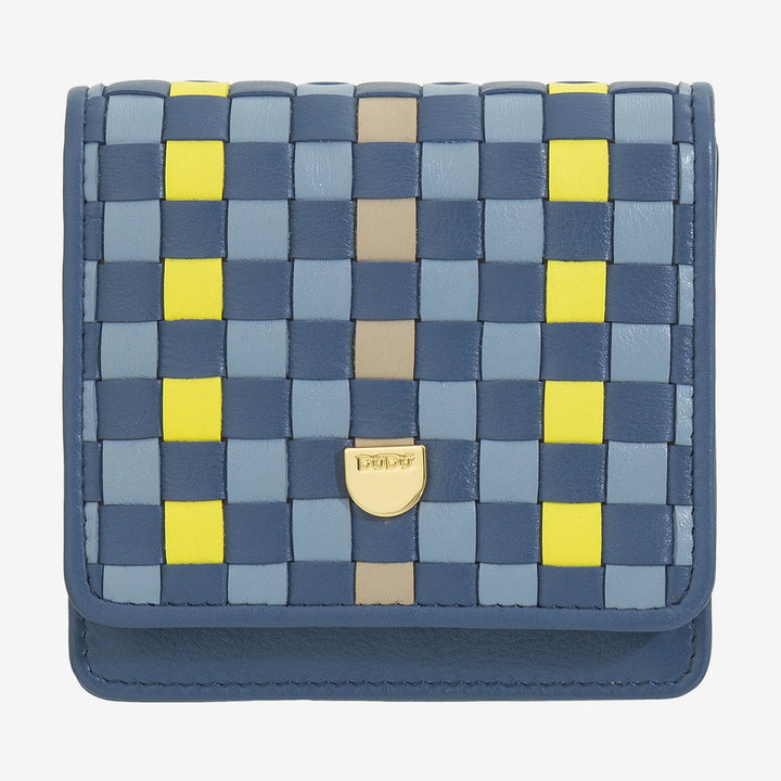 DUDU Petit Portefeuille Femme en Cuir Tressé - Elégant et Compact avec Compartiments pour Cartes, Cartes, Billets et Pièces - Design Raffiné