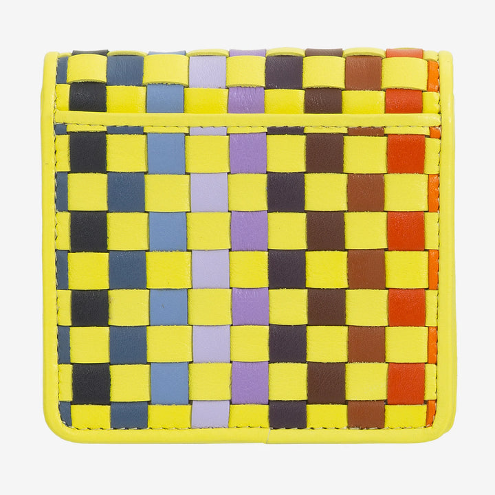 DUDU Petit Portefeuille Femme en Cuir Tressé - Elégant et Compact avec Compartiments pour Cartes, Cartes, Billets et Pièces - Design Raffiné