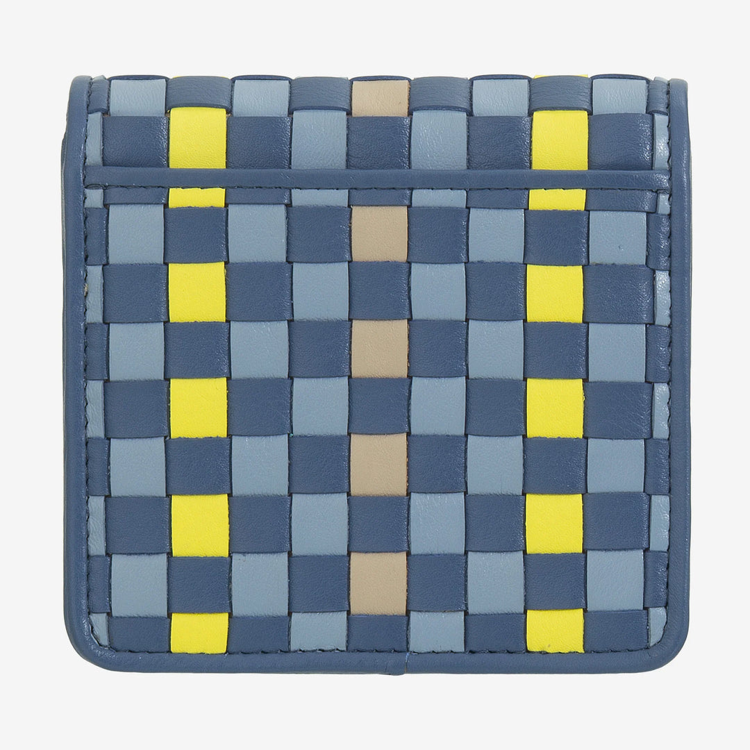 DUDU Petit Portefeuille Femme en Cuir Tressé - Elégant et Compact avec Compartiments pour Cartes, Cartes, Billets et Pièces - Design Raffiné
