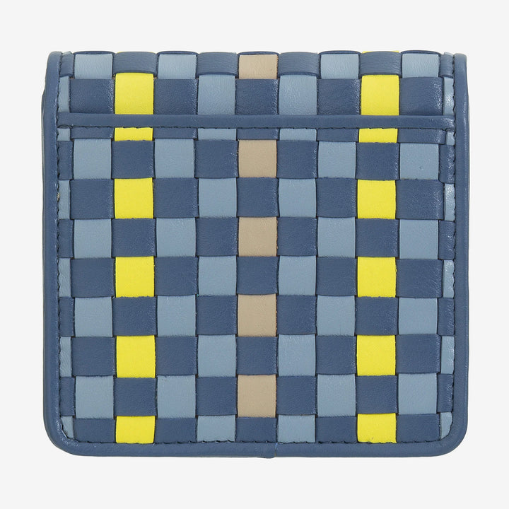 DUDU Petit Portefeuille Femme en Cuir Tressé - Elégant et Compact avec Compartiments pour Cartes, Cartes, Billets et Pièces - Design Raffiné