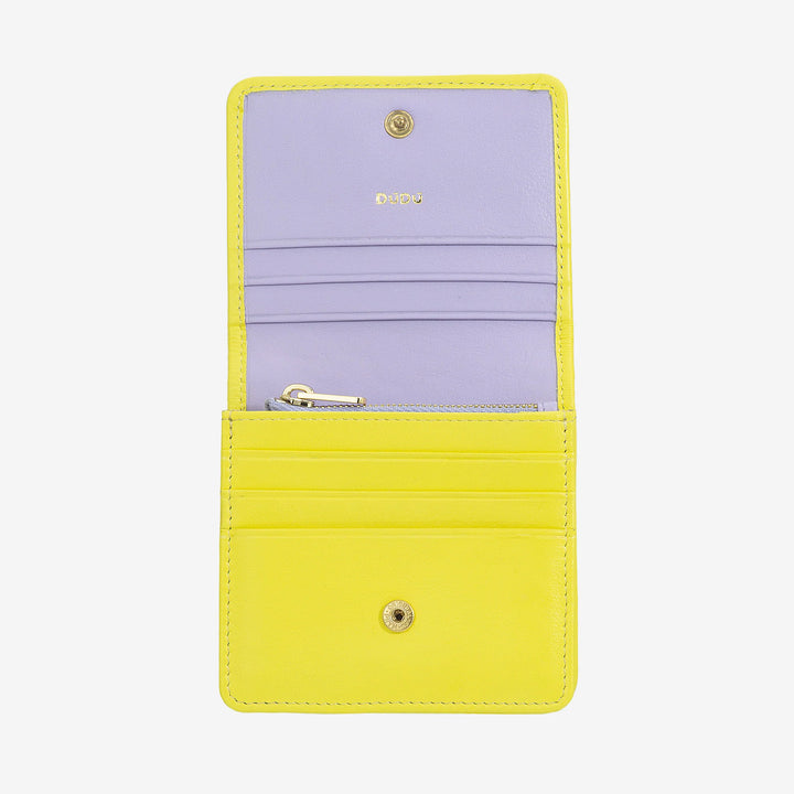 DUDU Petit Portefeuille Femme en Cuir Tressé - Elégant et Compact avec Compartiments pour Cartes, Cartes, Billets et Pièces - Design Raffiné
