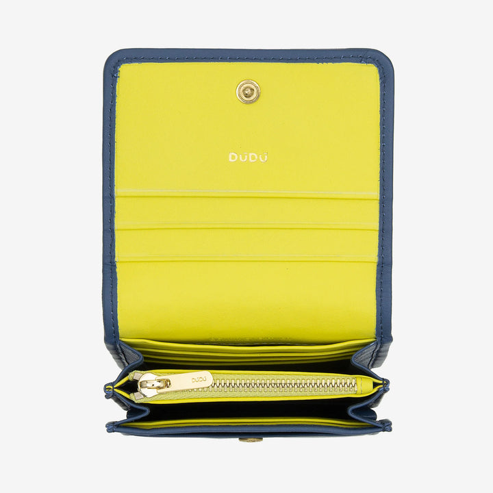DUDU Petit Portefeuille Femme en Cuir Tressé - Elégant et Compact avec Compartiments pour Cartes, Cartes, Billets et Pièces - Design Raffiné