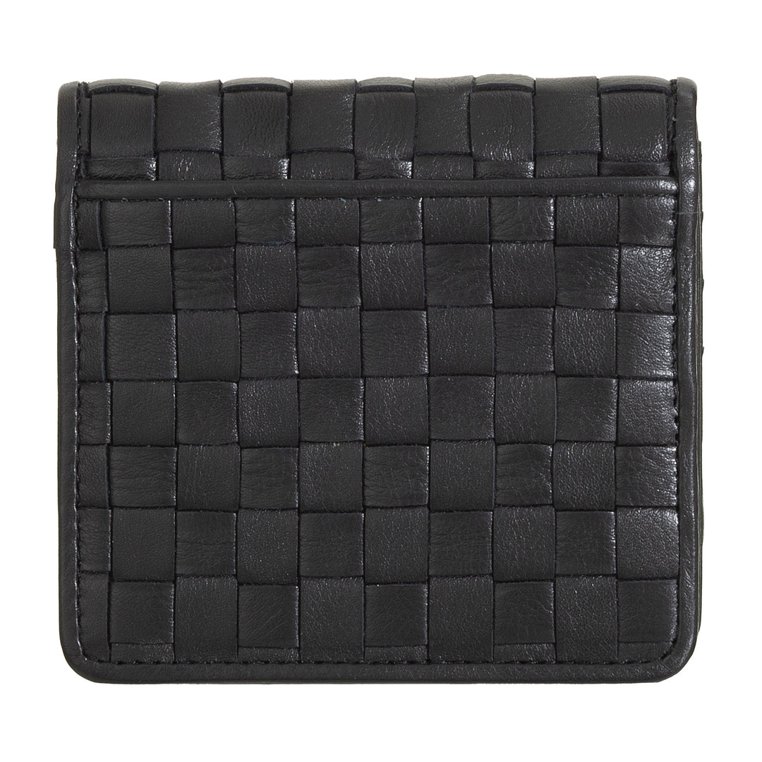 DUDU Petit Portefeuille Femme en Cuir Tressé - Elégant et Compact avec Compartiments pour Cartes, Cartes, Billets et Pièces - Design Raffiné