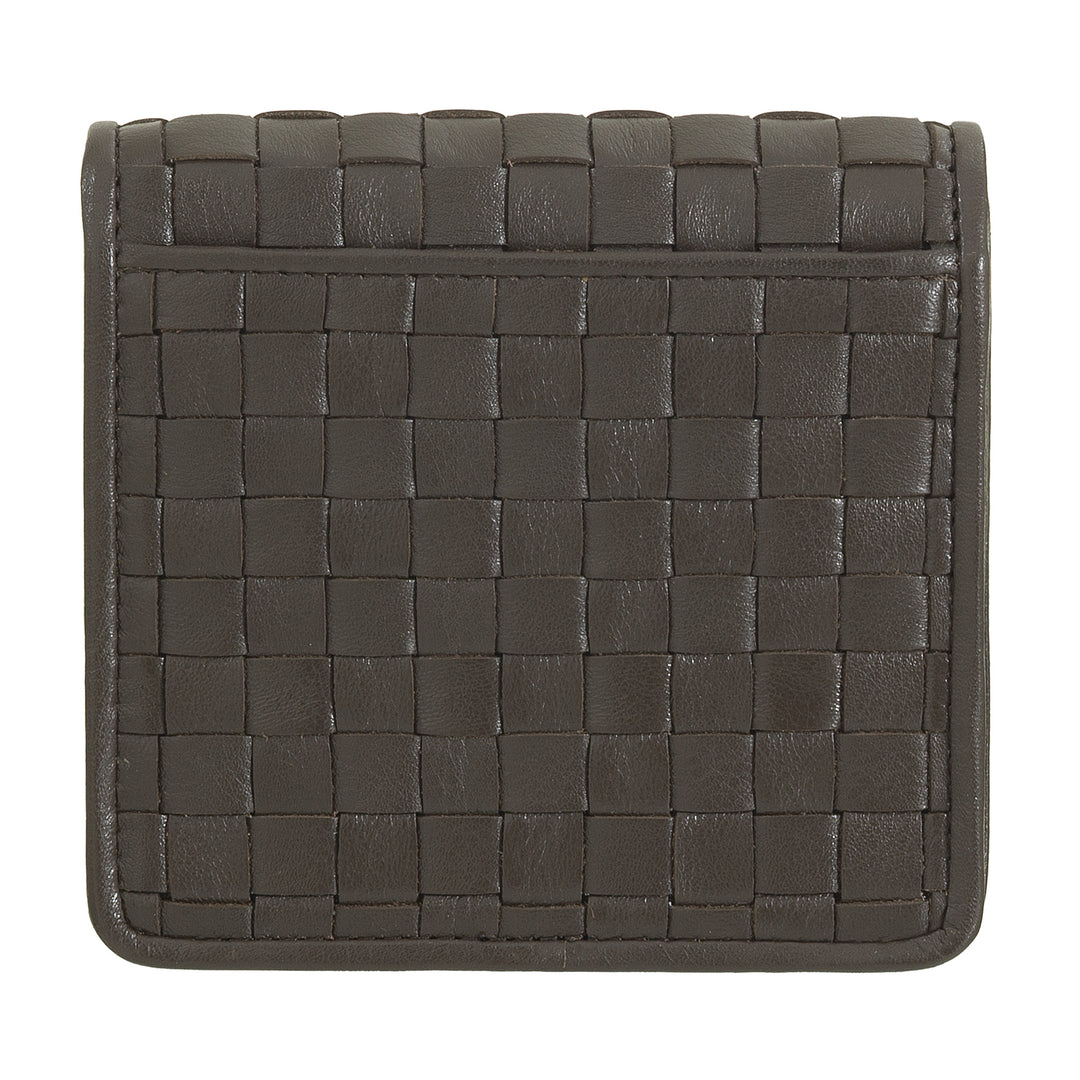 DUDU Petit Portefeuille Femme en Cuir Tressé - Elégant et Compact avec Compartiments pour Cartes, Cartes, Billets et Pièces - Design Raffiné